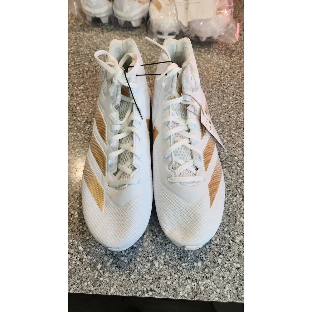 Adidas Adizero Football Cleats Mens Size 10 White Gold New